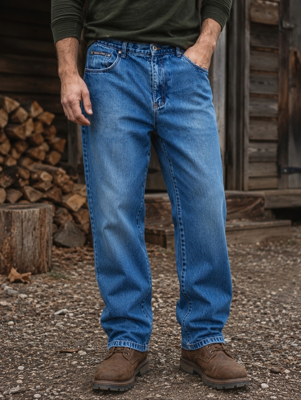 Moose Creek Flannel Lined Denim Jeans Mens 38x30 Blue Relaxed Fit Workwear